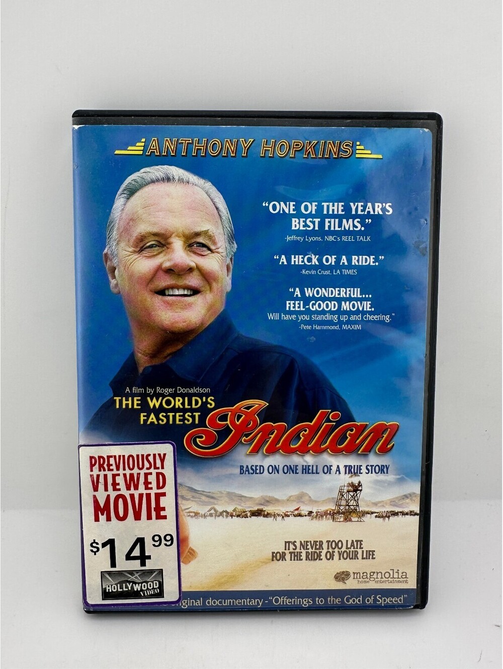 The World's Fastest Indian DVD Movie Starring Anthony Hopkins